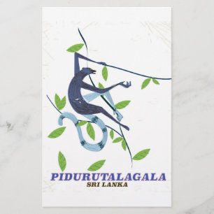 Pidurutalagala Sri Lanka travel poster. Stationery