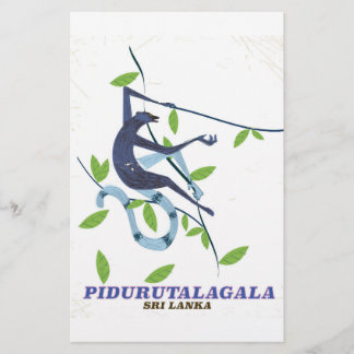 Pidurutalagala Sri Lanka travel poster. Stationery