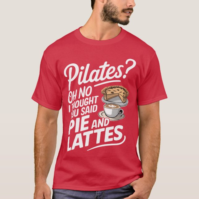 Pie and Latte Humor Design boy T-Shirt (Front)