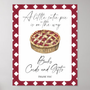 Pie baby shower banner books cards and gifts poster