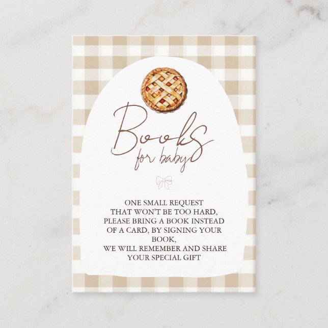 Pie Baby Shower Books for Baby Enclosure Card (Front)