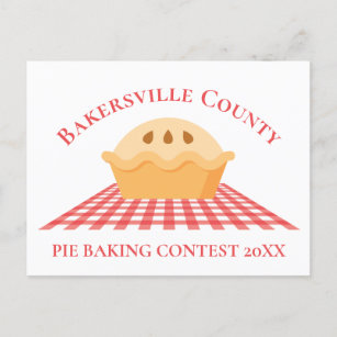 Pie Baking Contest Cute Custom County Festival Postcard