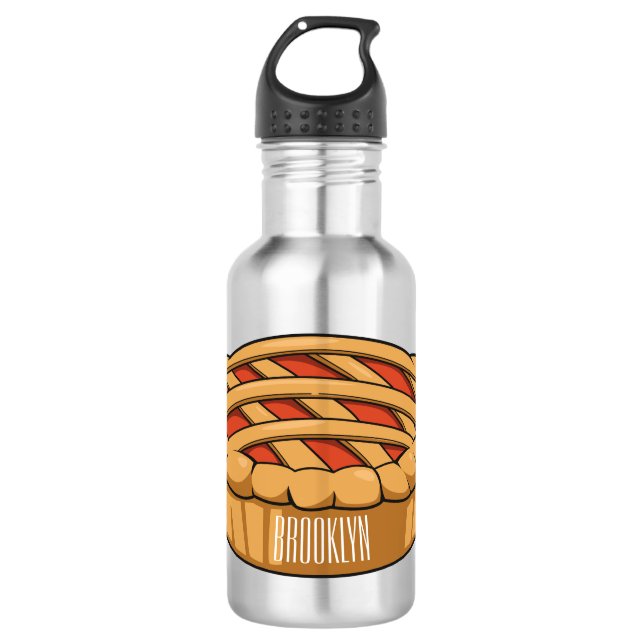 Pie cartoon illustration  532 ml water bottle (Front)