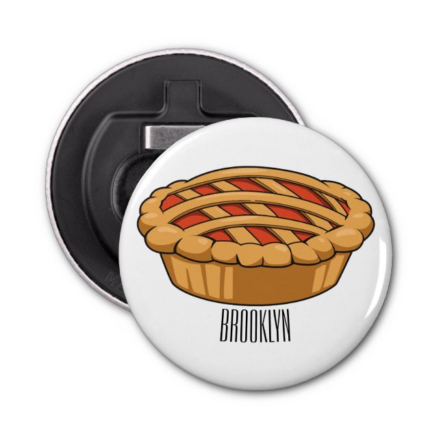 Pie cartoon illustration bottle opener (Front)