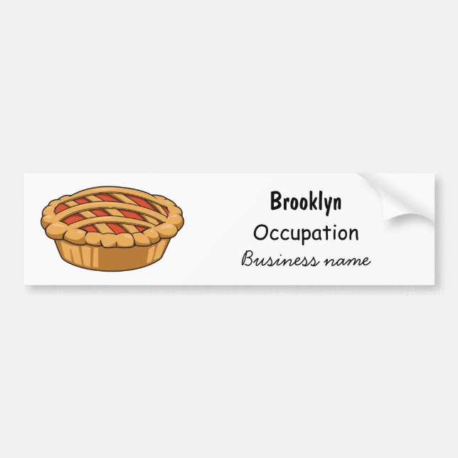 Pie cartoon illustration bumper sticker (Front)
