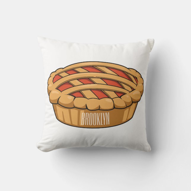 Pie cartoon illustration cushion (Front)