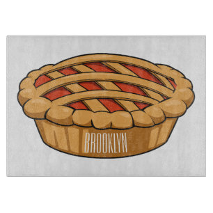 Pie cartoon illustration cutting board