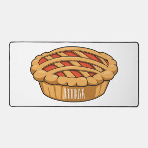 Pie cartoon illustration desk mat