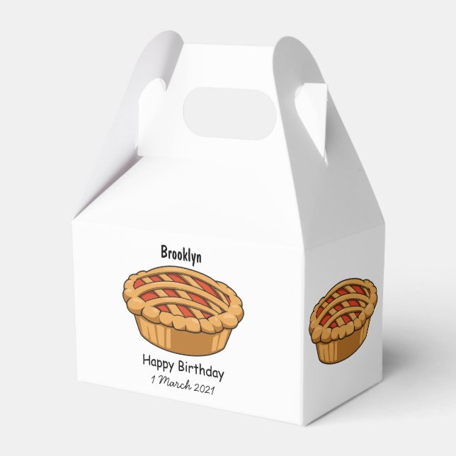 Pie cartoon illustration favour box (Front Side)