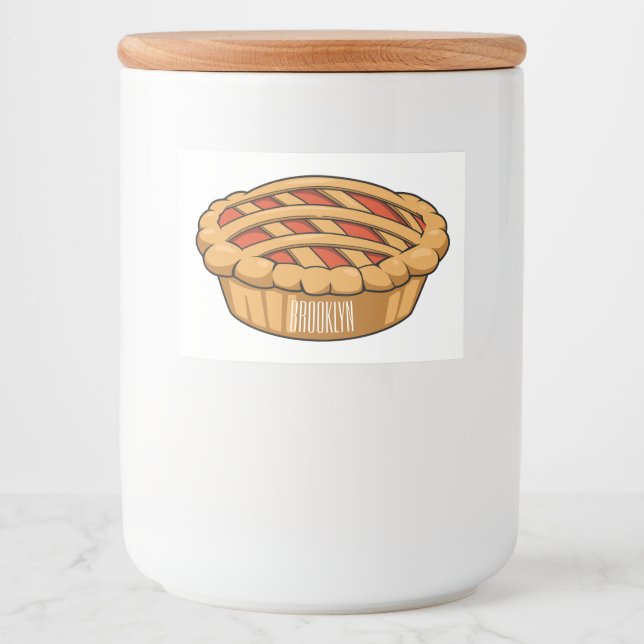 Pie cartoon illustration food label (Front)