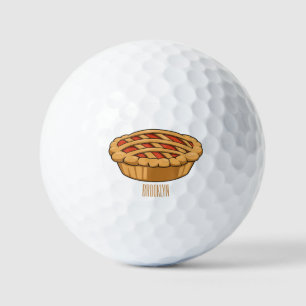 Pie cartoon illustration golf balls