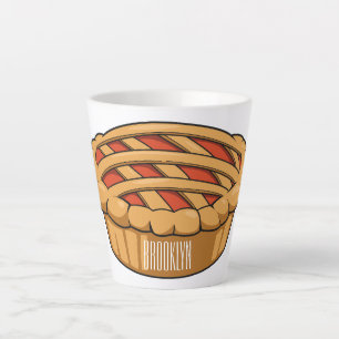 Pie cartoon illustration latte mug
