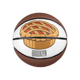 Pie cartoon illustration mini basketball