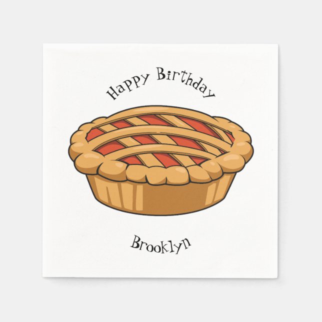 Pie cartoon illustration napkin (Front)