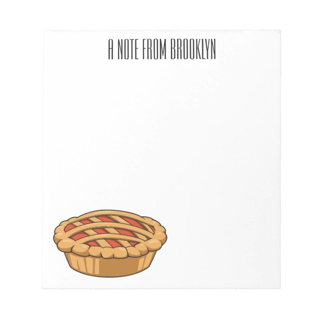 Pie cartoon illustration  notepad (Front)