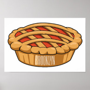 Pie cartoon illustration  poster