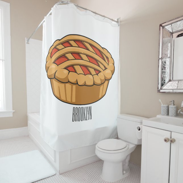 Pie cartoon illustration  shower curtain (In Situ)