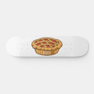 Pie cartoon illustration skateboard