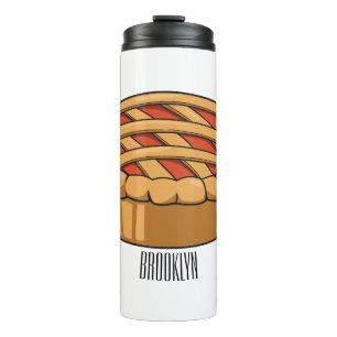 Pie cartoon illustration thermal tumbler