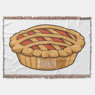 Pie cartoon illustration throw blanket