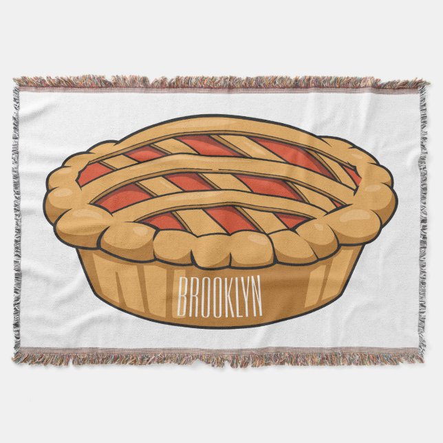 Pie cartoon illustration throw blanket (Front)