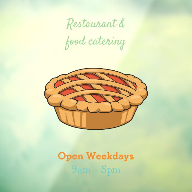 Pie cartoon illustration window cling (Sheet 3)