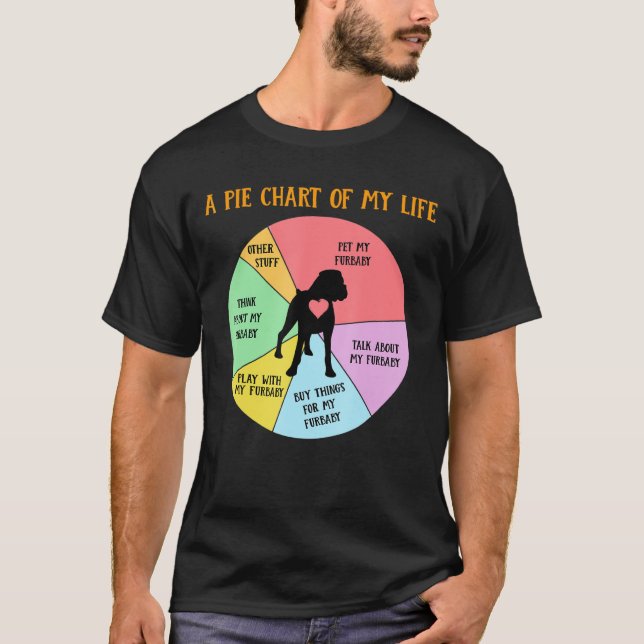 Pie Chart Of Life Boxer Puppy Dog Apparel T-Shirt (Front)