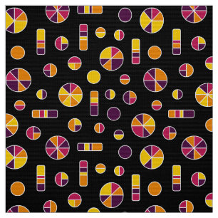 Pie Circles and Bars Pattern 271019v2 - Black Fabric