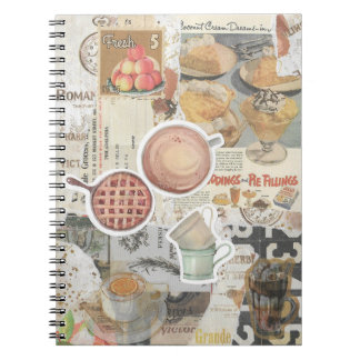 Pie & Coffee Vintage Ephemera Decoupage Notebook