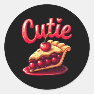 Pie Day Thanksgiving Cherry Cutie Cake Classic Round Sticker