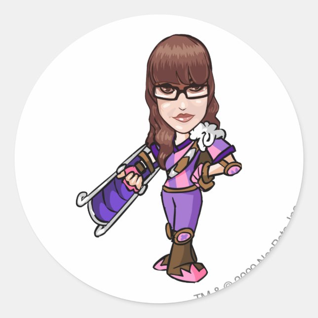 Pie Faerieland Staff Player Classic Round Sticker (Front)