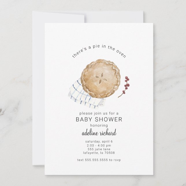 Pie Fall Autumn Baby Shower Invitations (Front)