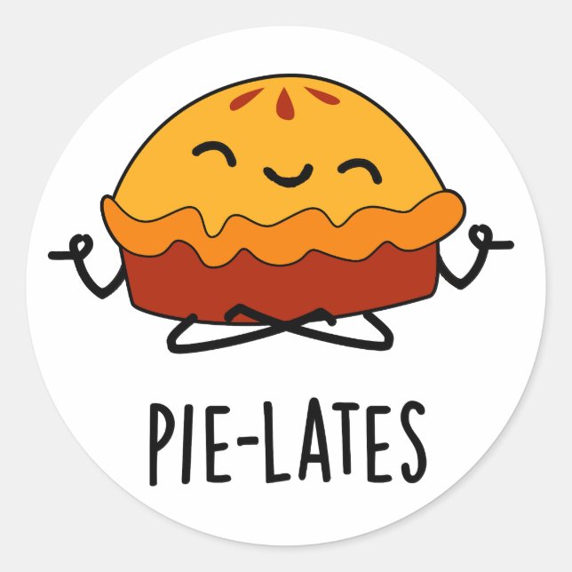 Pie-lates Funny Food Pie Pun  Classic Round Sticker (Front)