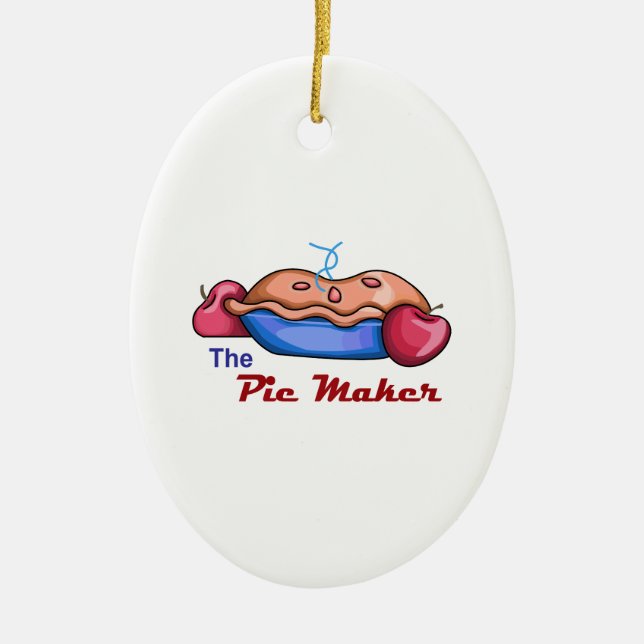 Pie maker ceramic tree decoration (Front)