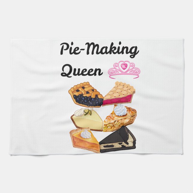 Pie-Making Queen Tea Towel (Horizontal)