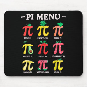 Pie Menu Funny Pi Day Pi 3.14 Math Teacher Pi Symb Mouse Mat