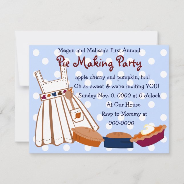 Pie Party Invitation (Front)