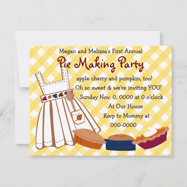 Pie Party Invitation (Front)