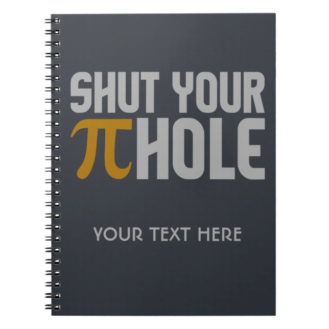 "Pie (pi) Hole" custom monogram notebook (Front)