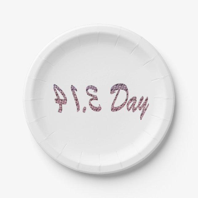Pie Pink Pi Day Paper Plate (Front)