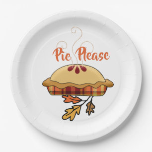 Pie Please Apple Pie Thanksgiving Holiday Paper Plate