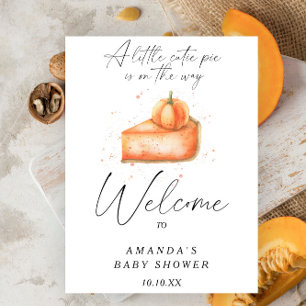 Pie pumpkin autumn welcome baby shower party poster