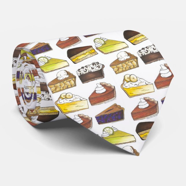 Pie Slice Apple Pumpkin Banana Key Lime Blueberry Tie (Rolled)