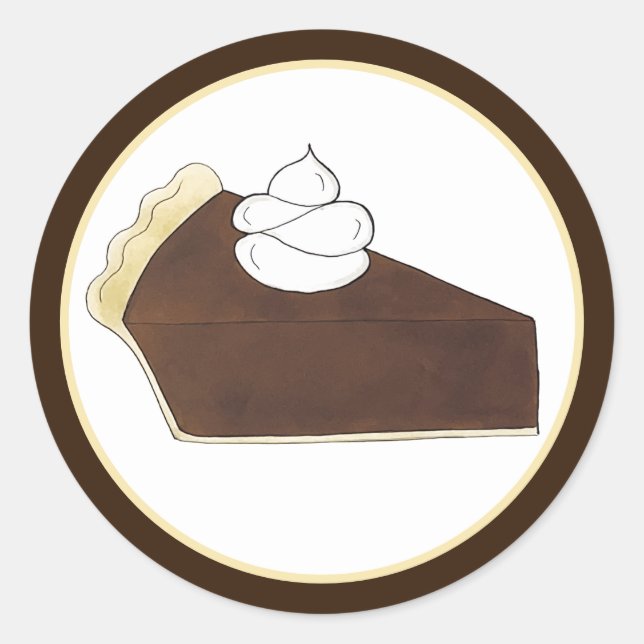 Pie Social Party Dessert Bake Sale Chocolate Slice Classic Round Sticker (Front)