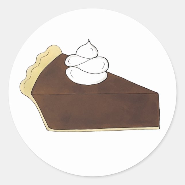 Pie Social Party Dessert Bake Sale Chocolate Slice Classic Round Sticker (Front)