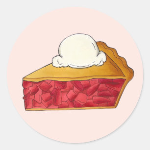 Pie Social Party Dessert Bake Sale Strawberry Classic Round Sticker