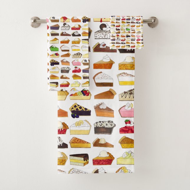 Pie Social Pi Day Slices Bake Sale Dessert Food Bath Towel Set (Insitu)
