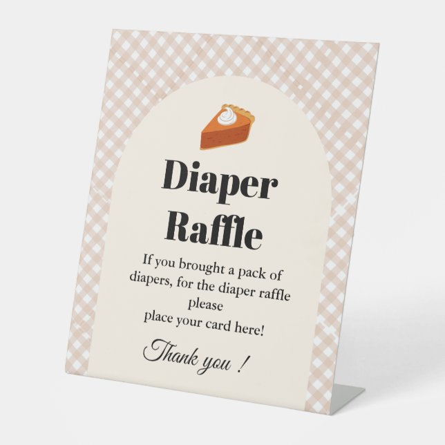 Pie Thankgiving Diaper raffle baby shower sign (Front)