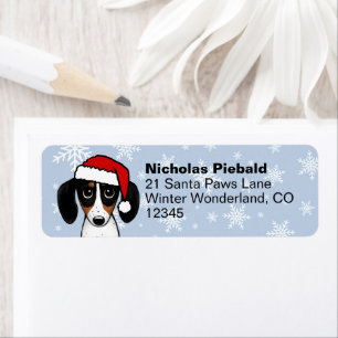 Piebald Dachshund Christmas Dog Return Address