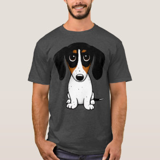 Piebald Dachshund Cute Black Tan and White Wiener  T-Shirt